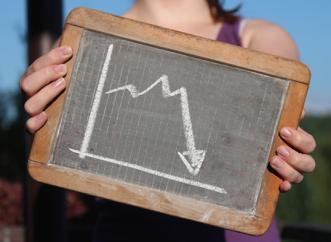 Woman holding graph